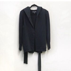 Aritzia Community Tie Wrap Puff Cotton Cardigan Black Size XXS